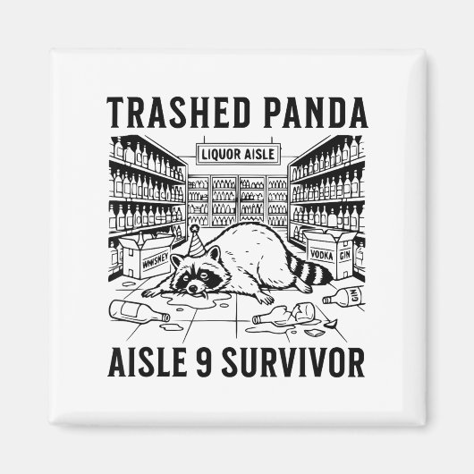 Vernielde Panda Drank Grappige kater Dolle Dronken Magneet (Voorkant)