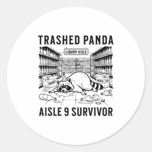 Vernielde Panda Drank Grappige kater Dolle Dronken Ronde Sticker