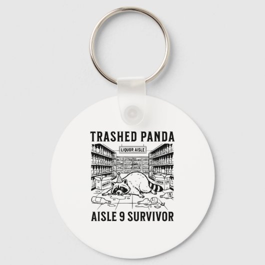 Vernielde Panda Drank Grappige kater Dolle Dronken Sleutelhanger (Voorkant)