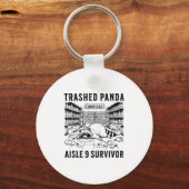 Vernielde Panda Drank Grappige kater Dolle Dronken Sleutelhanger (Voorkant)