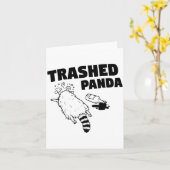 Vernielde Panda, Grappige Dronken Wasbeer, Grappig Kaart (Gele Bloem)