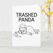 Vernielde Panda Grappige Dronken Wasbeer Kaart (Gele Bloem)