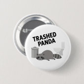 Vernielde Panda Grappige Dronken Wasbeer Ronde Button 5,7 Cm (Voorkant /achterkant)