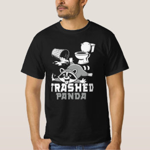 Vernielde Panda Grappige Wasbeer Stijl Humor T-shirt