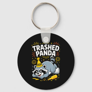 Vernielde Panda Nieuwjaar 2026 Grappig Wasbeerontw Sleutelhanger
