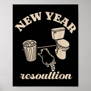 Vernielde Panda Nieuwjaarsresolutie Grappige Dronk Poster