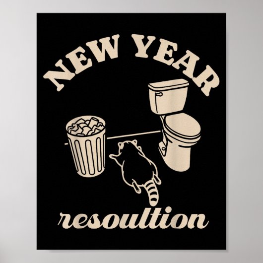 Vernielde Panda Nieuwjaarsresolutie Grappige Dronk Poster (Voorkant)