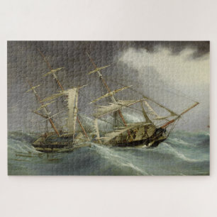  vernielde zeilboot tijdens het schilderen van Sto Legpuzzel