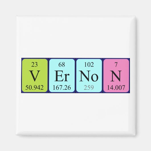 Verniet periodieke tabelnaam magneet (Voorkant)