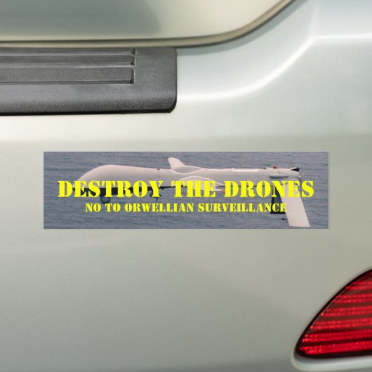 Vernietig de Drones Bumpersticker (Op auto)