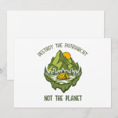 Vernietig de patriarchie niet de planeet feestdagenkaart (Voorkant / Achterkant)