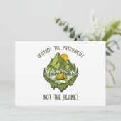 Vernietig de patriarchie niet de planeet feestdagenkaart (Staand voorkant)