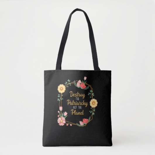 Vernietig de patriarchie niet de planeet - feminis tote bag (Voorkant)