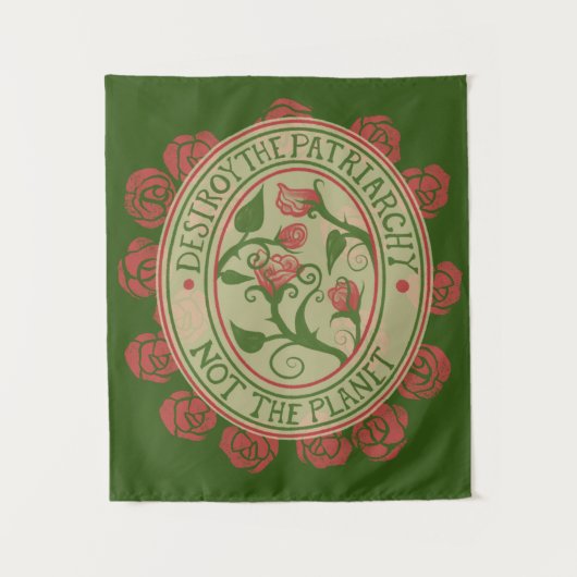 Vernietig de patriarchie niet de planeet Feminist Wandkleed (Voorkant)