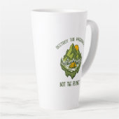 Vernietig de patriarchie niet de planeet latte mok (Rechterhoek)