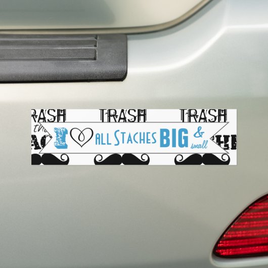 Vernietig de Stache Mustache Retro Hipster niet Bumpersticker (Op auto)