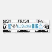 Vernietig de Stache Mustache Retro Hipster niet Bumpersticker (Voorkant)