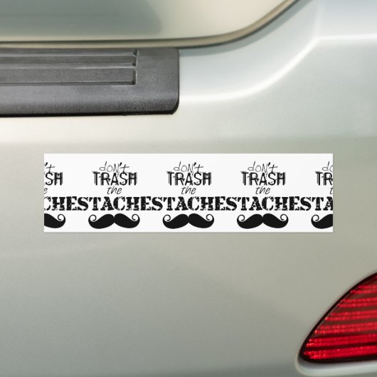 Vernietig de Stache Mustache Retro Hipster niet Bumpersticker (Op auto)