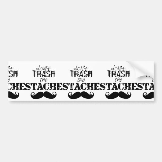 Vernietig de Stache Mustache Retro Hipster niet Bumpersticker (Voorkant)