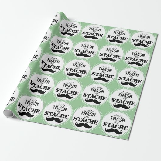 Vernietig de Stache Mustache Retro Hipster niet Cadeaupapier (Uitgerold)