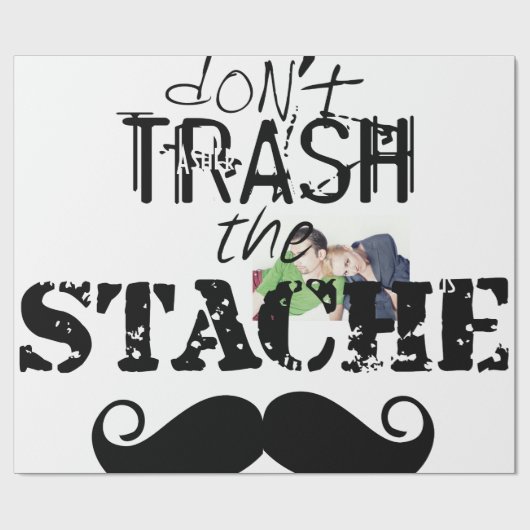Vernietig de Stache Mustache Retro Hipster niet Cadeaupapier (Vlak)