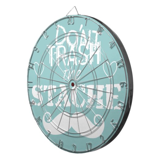 Vernietig de Stache Mustache Retro Hipster niet Dartbord (Voorkant Rechts)
