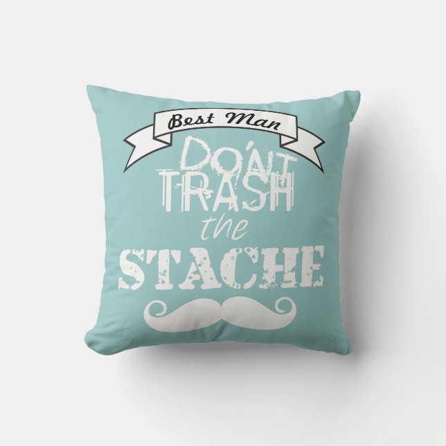Vernietig de Stache Mustache Retro Hipster niet Kussen (Voorkant)