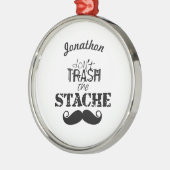 Vernietig de Stache Mustache Retro Hipster niet Metalen Ornament (Links)