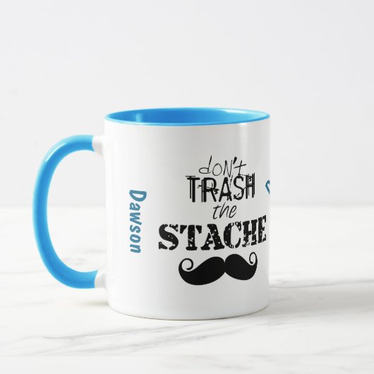Vernietig de Stache Mustache Retro Hipster niet Mok (Links)