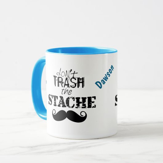 Vernietig de Stache Mustache Retro Hipster niet Mok (Voorkant links)