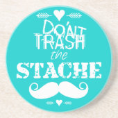 Vernietig de Stache Mustache Retro Hipster niet Zandsteen Onderzetter (Voorkant)