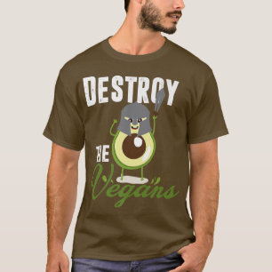 Vernietig de Vegans, grappige vegetariër, verse ad T-shirt
