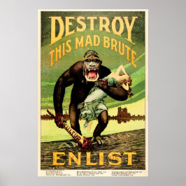 Vernietig deze Mad Brute Enlist uit de wereldoorlo Poster