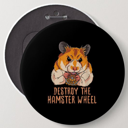 Vernietig het hamsterwiel ronde button 6,0 cm (Voorkant /achterkant)