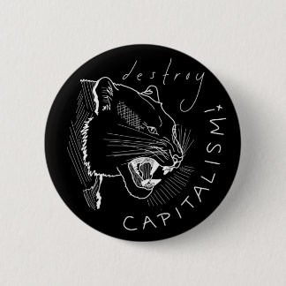 Vernietig het kapitalisme! ronde button 5,7 cm