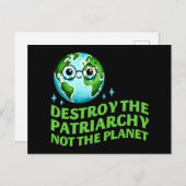 Vernietig het patriarchaat, niet de planeet ecofem briefkaart (Voorkant / Achterkant)