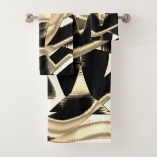 Vernietigd beige en zwart schroot of koolstof op h bad handdoek