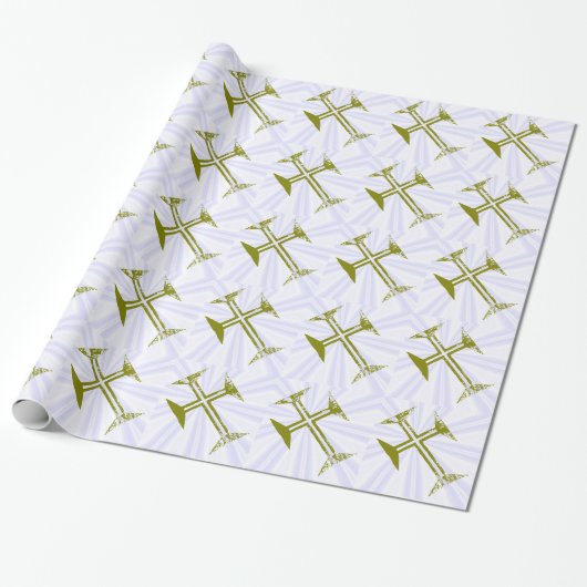Vernietigd gouden kruis cadeaupapier (Uitgerold)