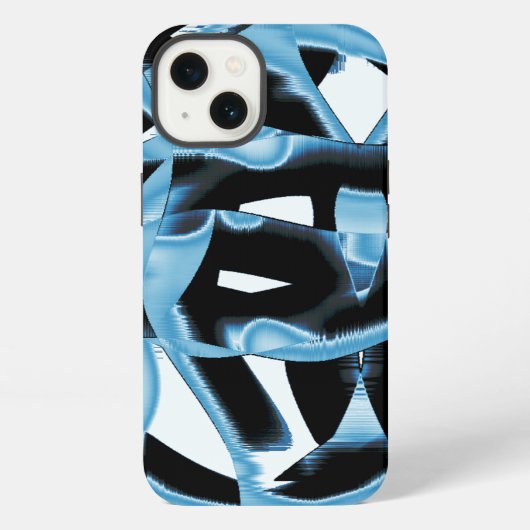 Vernietigde blauwe en zwarte schroot of tape iPhone hoesje (Achterkant)