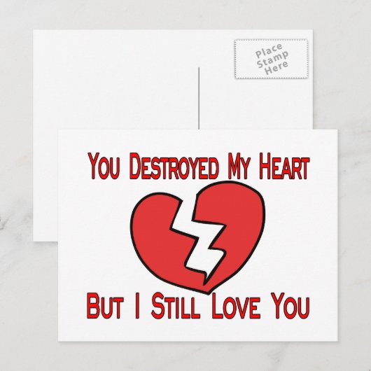 Vernietigde mijn hart Valentijn Feestdagenkaart (Voorkant / Achterkant)