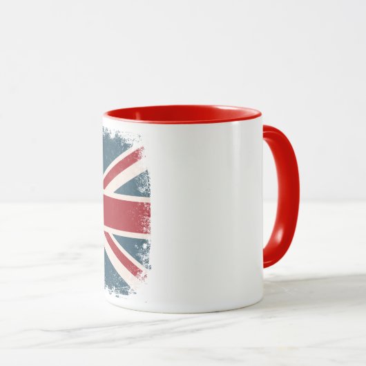 VERNIETIGDE UNIE JACK BRITISH FLAG COFFEE MOK (Voorkant rechts)