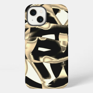 Vernietigde zwarte en beige resten of tape op door iPhone 13 hoesje