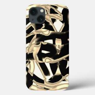 Vernietigde zwarte en beige schroot of plakband op Case-Mate iPhone case