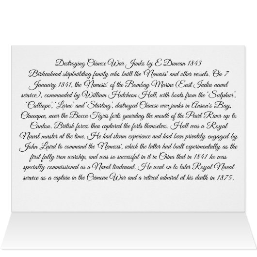 Vernietiging van Chinese oorlogsjunks 1843 (Binnen Horizontaal (Boven))