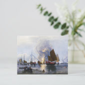 Vernietiging van Chinese oorlogsjunks 1843 Briefkaart (Staand voorkant)