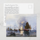Vernietiging van Chinese oorlogsjunks 1843 Briefkaart (Voorkant / Achterkant)