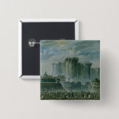 Vernietiging van de Bastille, 14 juli 1789 Vierkante Button 5,1 Cm (Voorkant /achterkant)