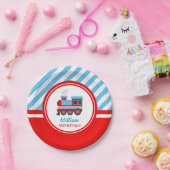 Vernietiging van de Choo-trein op zaterdag Papieren Bordje (Feest)