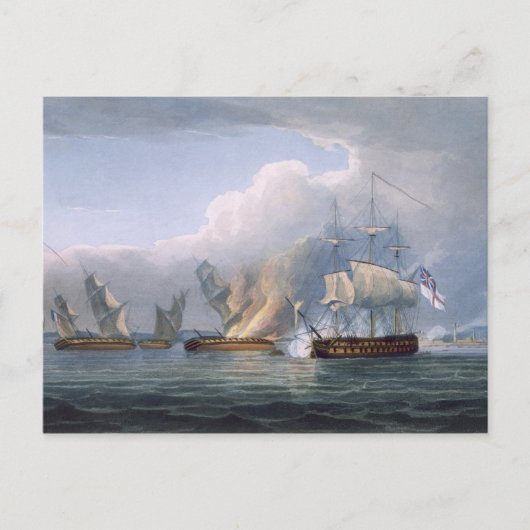 Vernietiging van de Franse Frigates L'Arianne & L' Briefkaart (Voorkant)