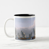 Vernietiging van de Franse Frigates L'Arianne & L' Tweekleurige Koffiemok (Links)